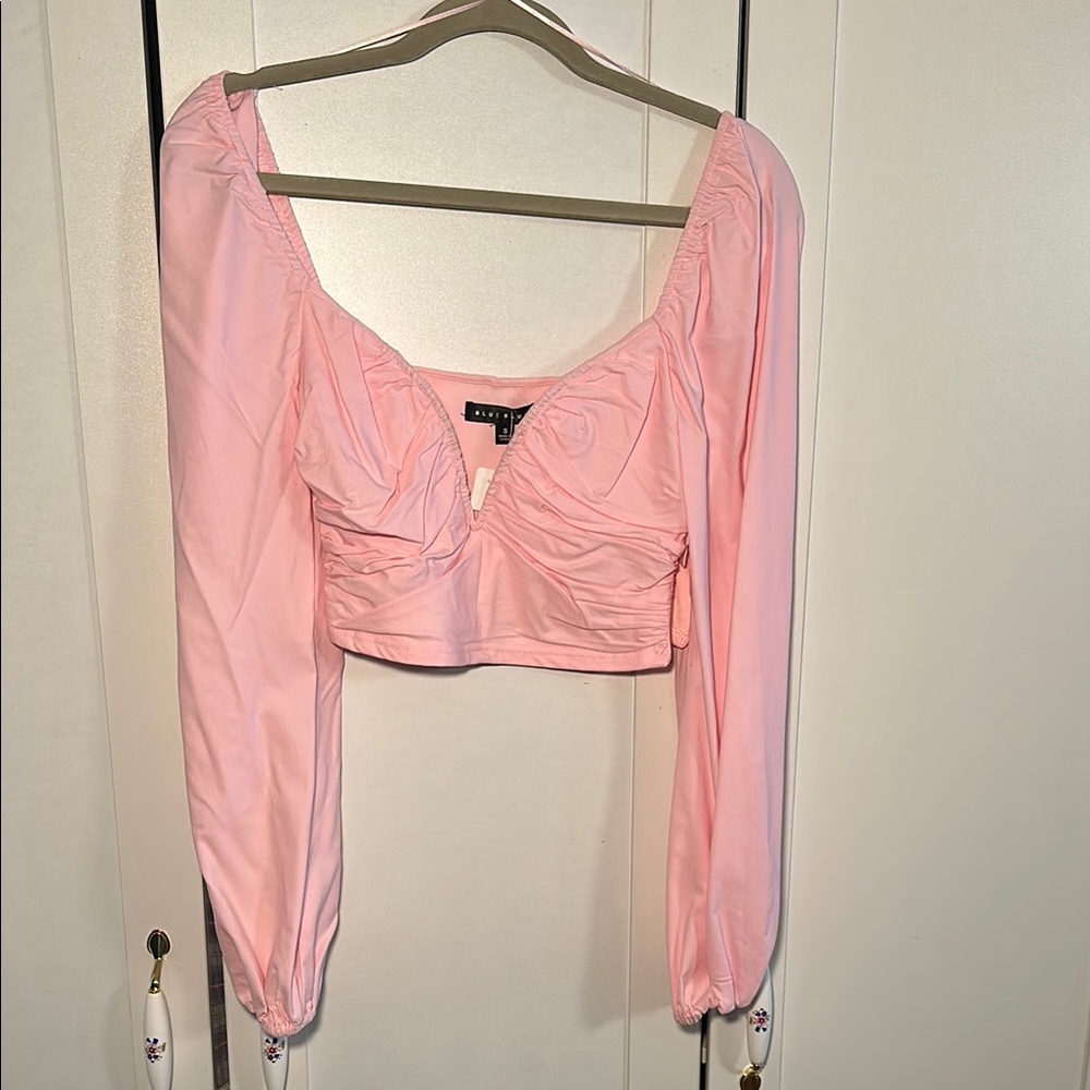 Bubblegum Pink Ruched Blouse